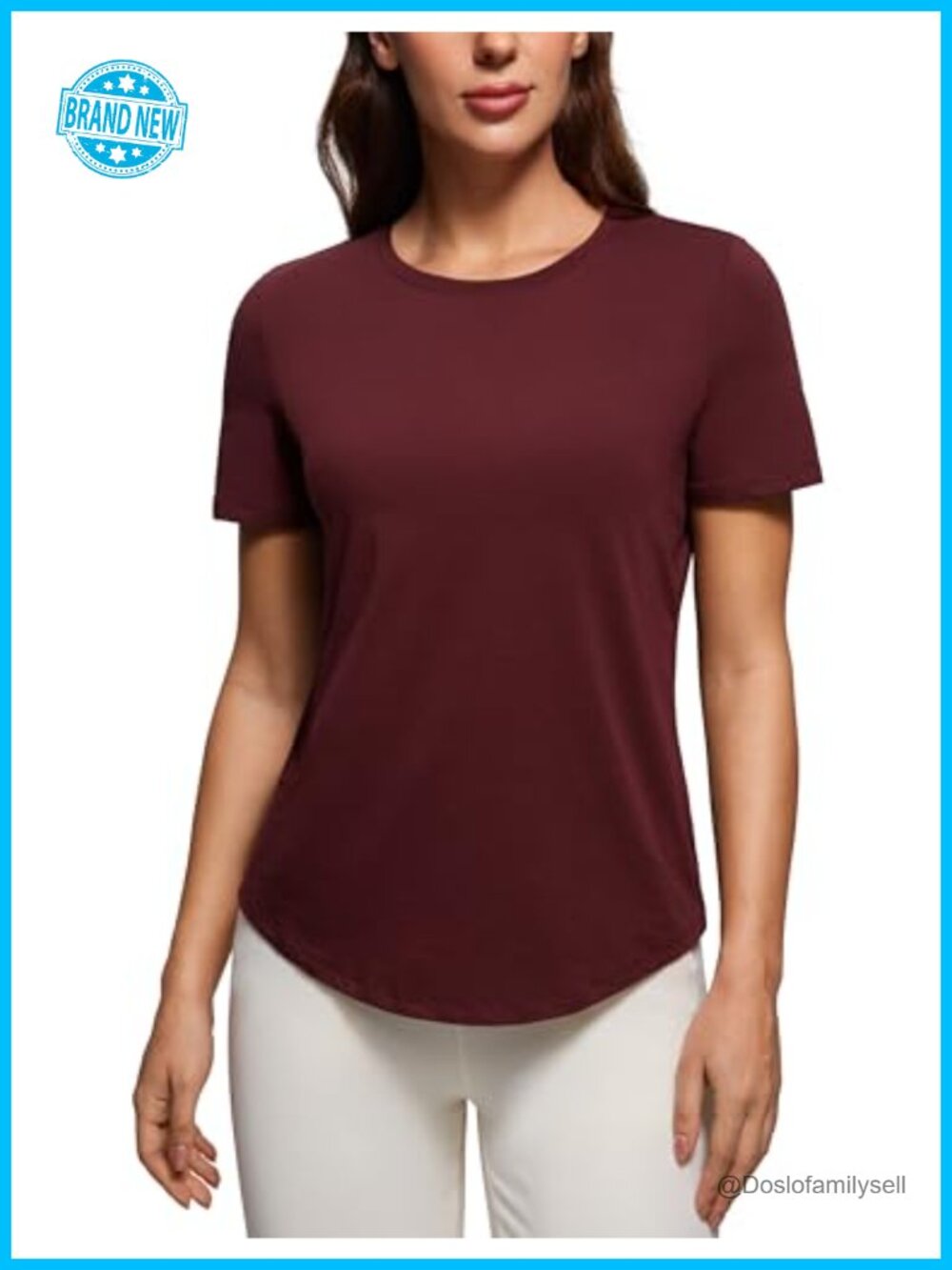 Pima Cotton Crewneck T-Shirt, Stretchy Basic Tee, Workout & Yoga